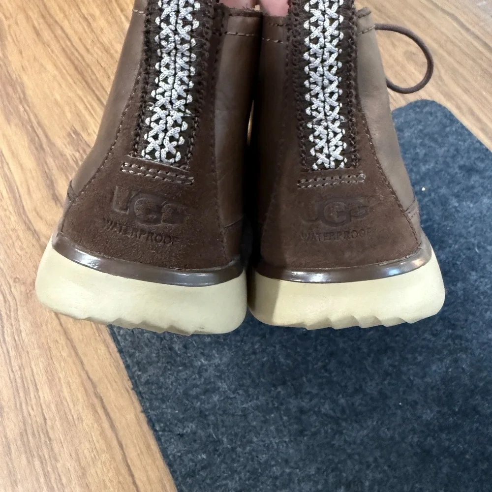 UGG Mens Freamon Chukka Boots Chocolate Brown Waterproof Leather Lace Up 10